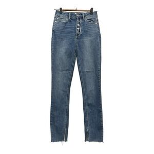 Paige Denim Margot Skinny With Frayed Button Fly in Belmoore Size 24